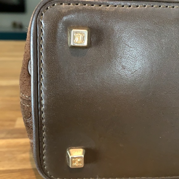 AUTHENTIC Celine Suede Monogram Handbag - Picture 7 of 16